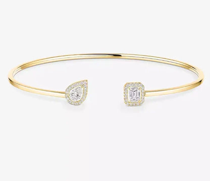 [Aura Jewels]M Delicate Double-Diamond Bracelet
