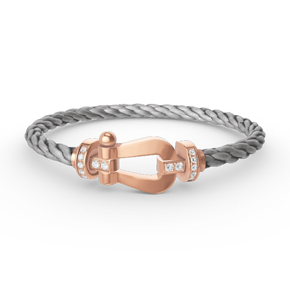 ¡®Aura Jewels¡¯FORCE LARGE HORSESHOE HALF DIAMOND BRACELET ROSE GOLD