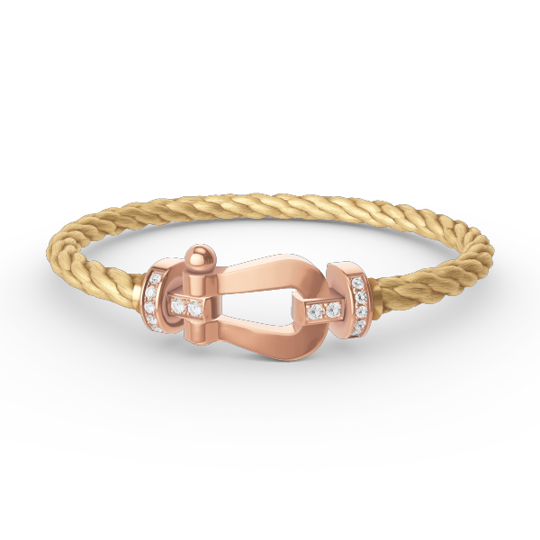 ¡®Aura Jewels¡¯FORCE LARGE HORSESHOE HALF DIAMOND BRACELET ROSE GOLD