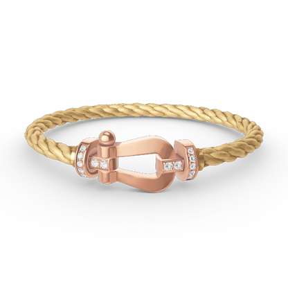 ¡®Aura Jewels¡¯FORCE LARGE HORSESHOE HALF DIAMOND BRACELET ROSE GOLD