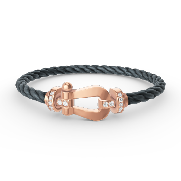 ¡®Aura Jewels¡¯FORCE LARGE HORSESHOE HALF DIAMOND BRACELET ROSE GOLD