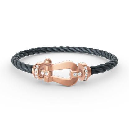 ¡®Aura Jewels¡¯FORCE LARGE HORSESHOE HALF DIAMOND BRACELET ROSE GOLD