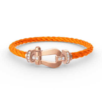 ¡®Aura Jewels¡¯FORCE LARGE HORSESHOE HALF DIAMOND BRACELET ROSE GOLD