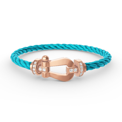¡®Aura Jewels¡¯FORCE LARGE HORSESHOE HALF DIAMOND BRACELET ROSE GOLD