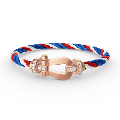 ¡®Aura Jewels¡¯FORCE LARGE HORSESHOE HALF DIAMOND BRACELET ROSE GOLD