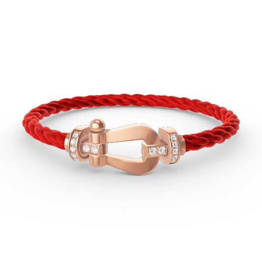 ¡®Aura Jewels¡¯FORCE LARGE HORSESHOE HALF DIAMOND BRACELET ROSE GOLD