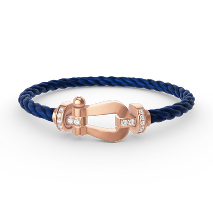 ¡®Aura Jewels¡¯FORCE LARGE HORSESHOE HALF DIAMOND BRACELET ROSE GOLD