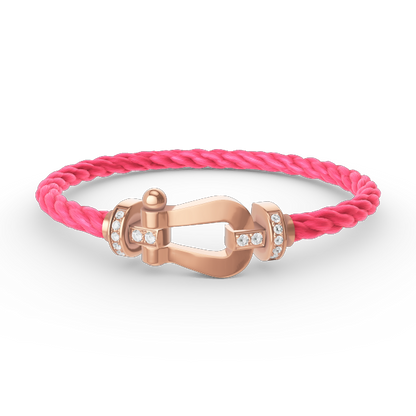 ¡®Aura Jewels¡¯FORCE LARGE HORSESHOE HALF DIAMOND BRACELET ROSE GOLD