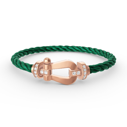 ¡®Aura Jewels¡¯FORCE LARGE HORSESHOE HALF DIAMOND BRACELET ROSE GOLD