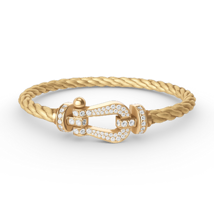 ¡®Aura Jewels¡¯FORCE LARGE HORSESHOE FULL DIAMOND BRACELET GOLD