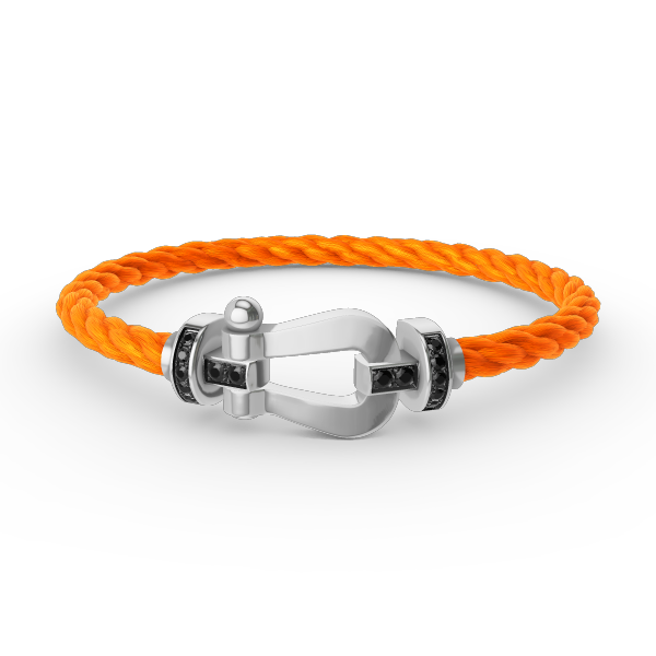 ¡®Aura Jewels¡¯FORCE LARGE HORSESHOE BLACK DIAMOND BRACELET SILVER
