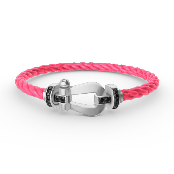 ¡®Aura Jewels¡¯FORCE LARGE HORSESHOE BLACK DIAMOND BRACELET SILVER