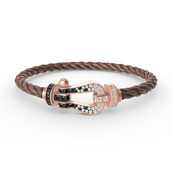 ¡®Aura Jewels¡¯FORCE LARGE HORSESHOE BLACK WHITE DIAMOND BRACELET ROSE GOLD