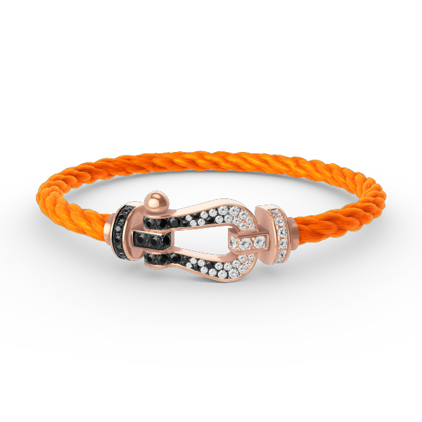 ¡®Aura Jewels¡¯FORCE LARGE HORSESHOE BLACK WHITE DIAMOND BRACELET ROSE GOLD