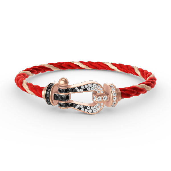 ¡®Aura Jewels¡¯FORCE LARGE HORSESHOE BLACK WHITE DIAMOND BRACELET ROSE GOLD