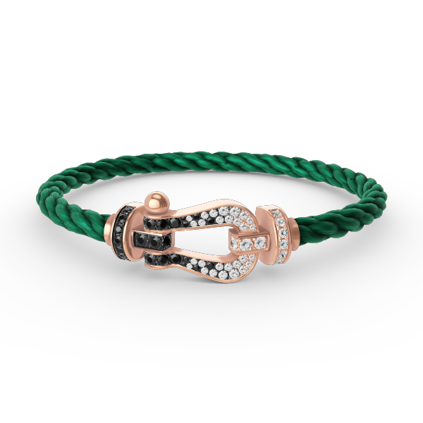 ¡®Aura Jewels¡¯FORCE LARGE HORSESHOE BLACK WHITE DIAMOND BRACELET ROSE GOLD