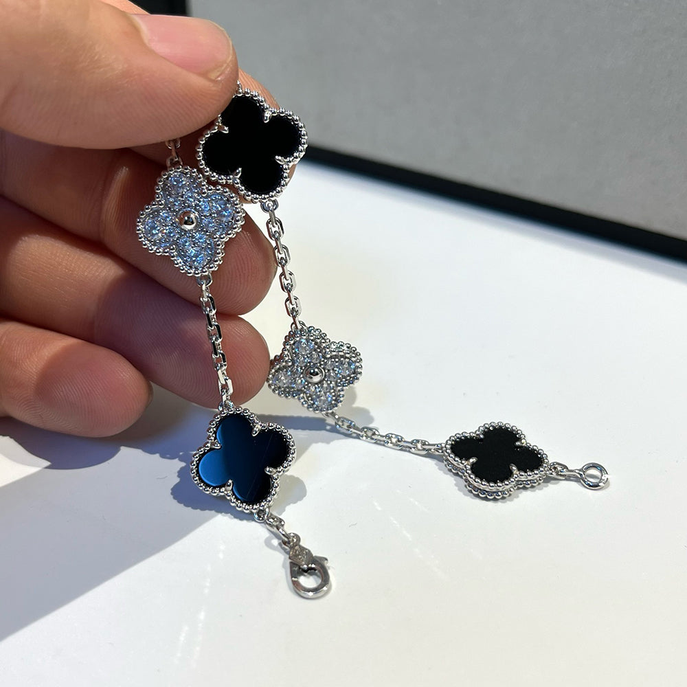 [Aura Jewels]New CLOVER 5 MOTIF ONYXS BRACELET COLLECTION