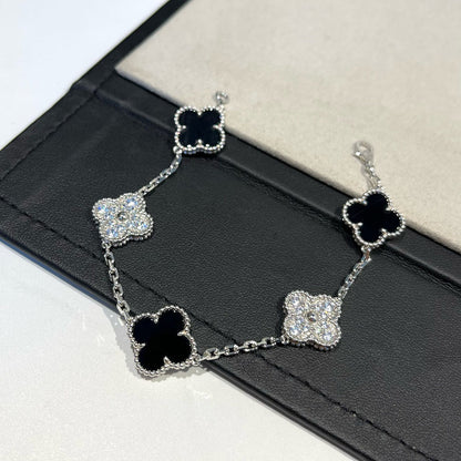 [Aura Jewels]New CLOVER 5 MOTIF ONYXS BRACELET COLLECTION