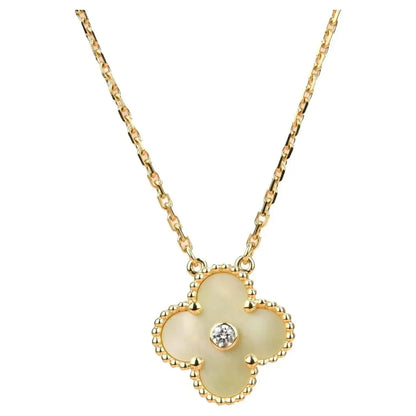 ¡®Aura Jewels¡¯CLOVER 15MM DIAMOND GOLD MOTHER OF PEARL NECKLACE