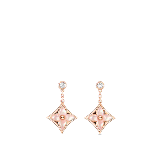 ¡®Aura Jewels¡¯DOUBLE STAR PINK GOLD MOP DROP EARRINGS