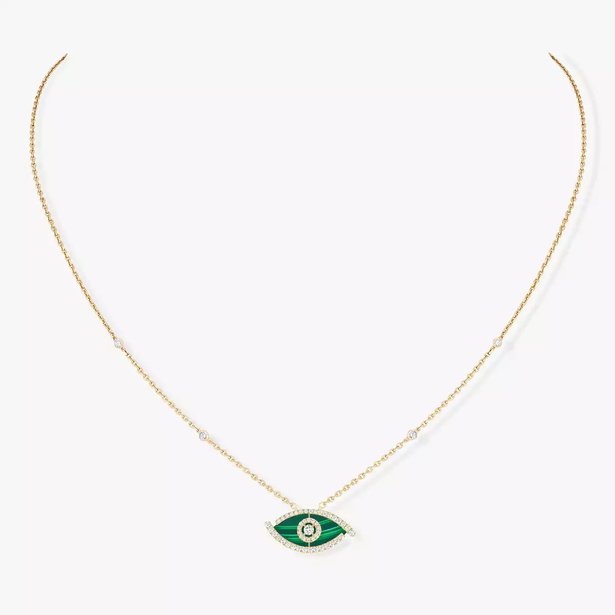 [Aura Jewels]Lucky Eye Diamond Necklace in Rose Gold and Turquoise