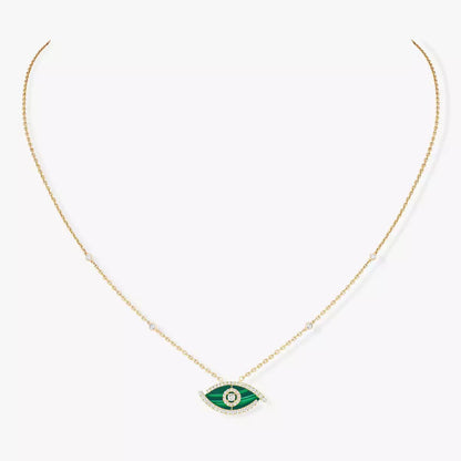 [Aura Jewels]Lucky Eye Diamond Necklace in Rose Gold and Turquoise