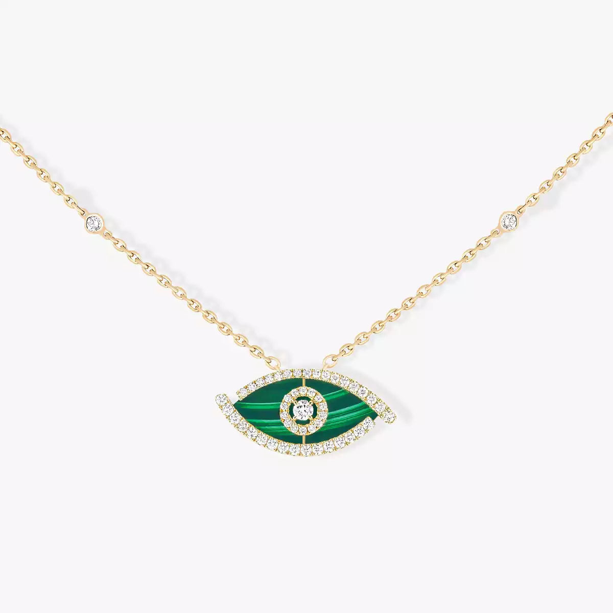 [Aura Jewels]Lucky Eye Diamond Necklace in Rose Gold and Turquoise
