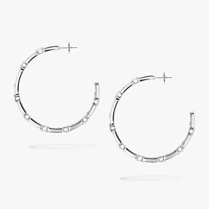 [Aura Jewels]Move Link Diamond Hoop Earrings
