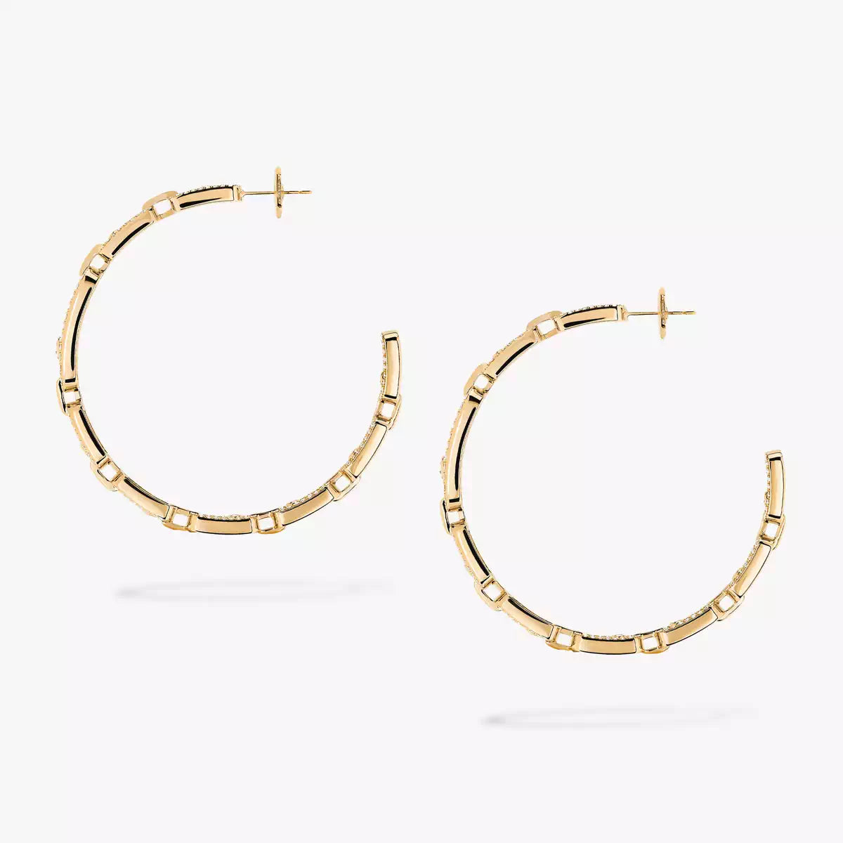 [Aura Jewels]Move Link Diamond Hoop Earrings
