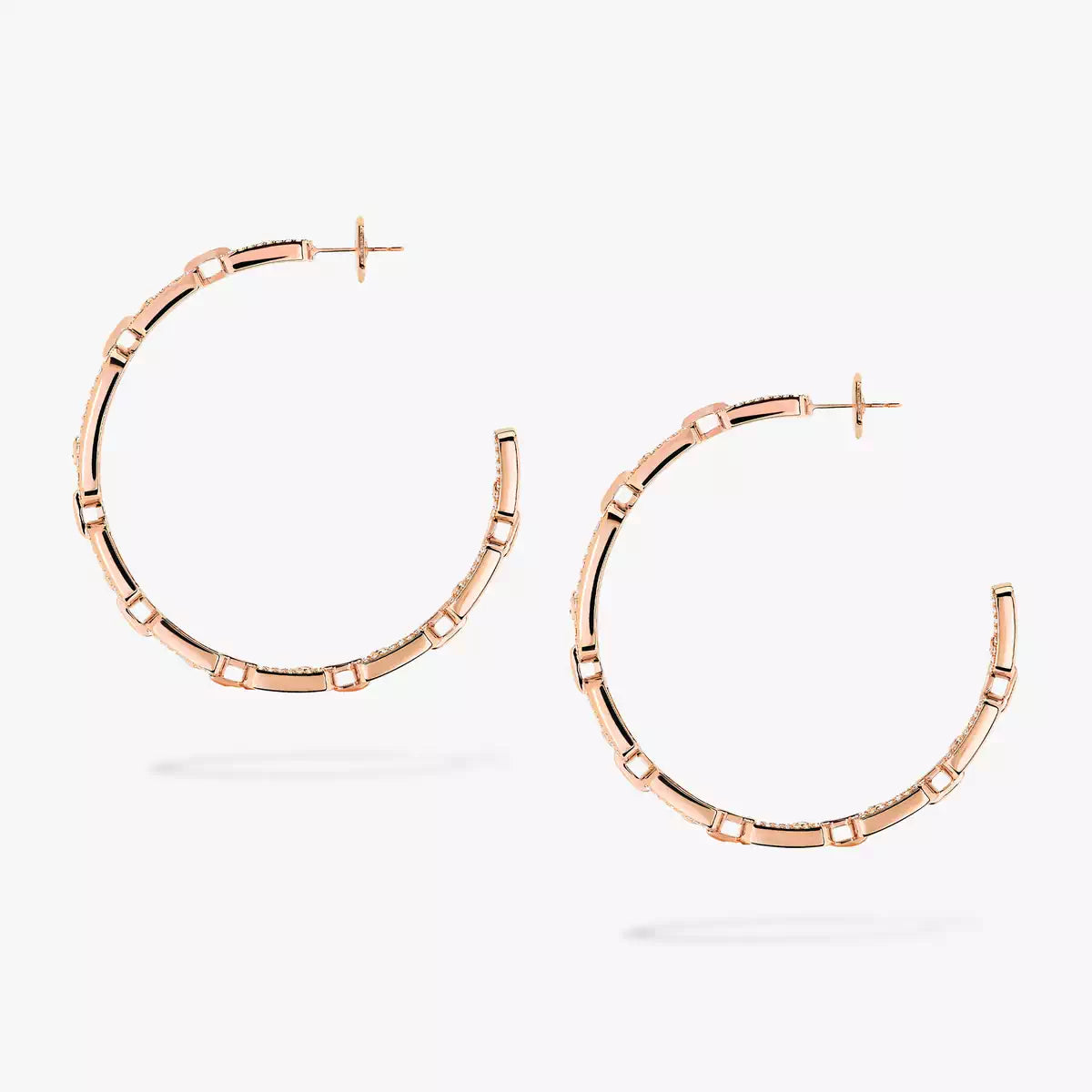 [Aura Jewels]Move Link Diamond Hoop Earrings