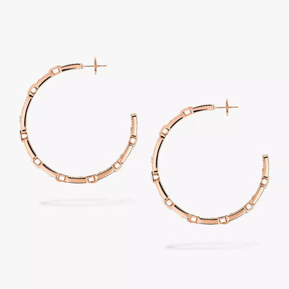 [Aura Jewels]Move Link Diamond Hoop Earrings