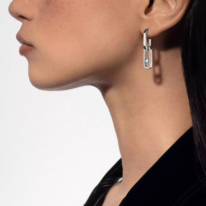 [Aura Jewels]Move Link Diamond Earrings