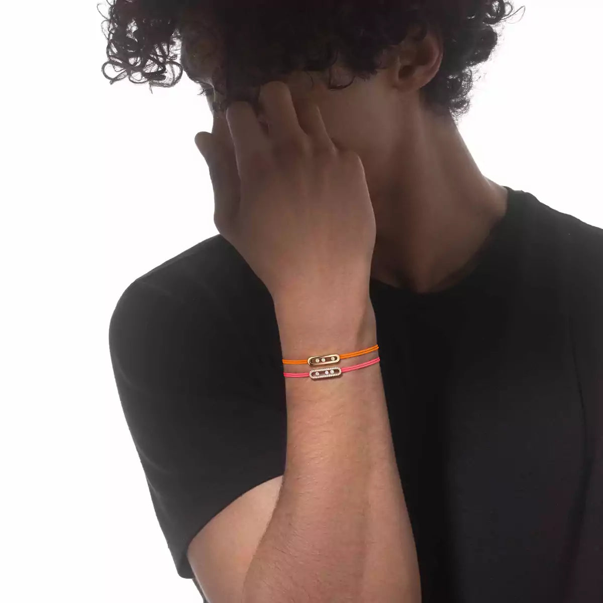 [Aura Jewels]Messika Care(s) pink cord pavé bracelet