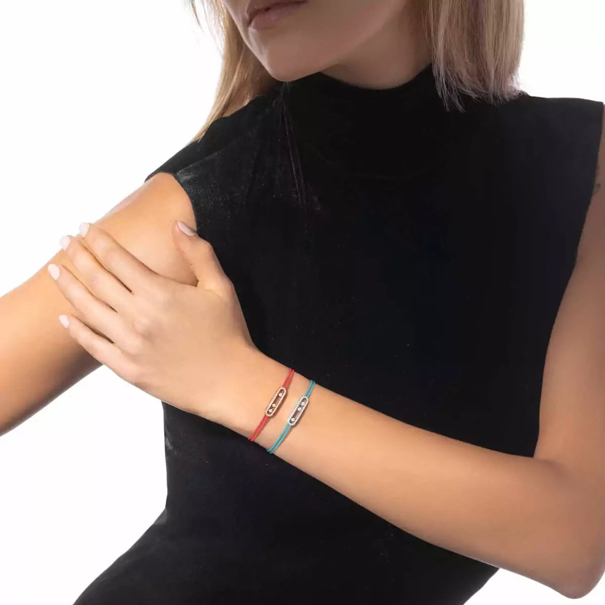 [Aura Jewels]Messika Care(s) pink cord pavé bracelet