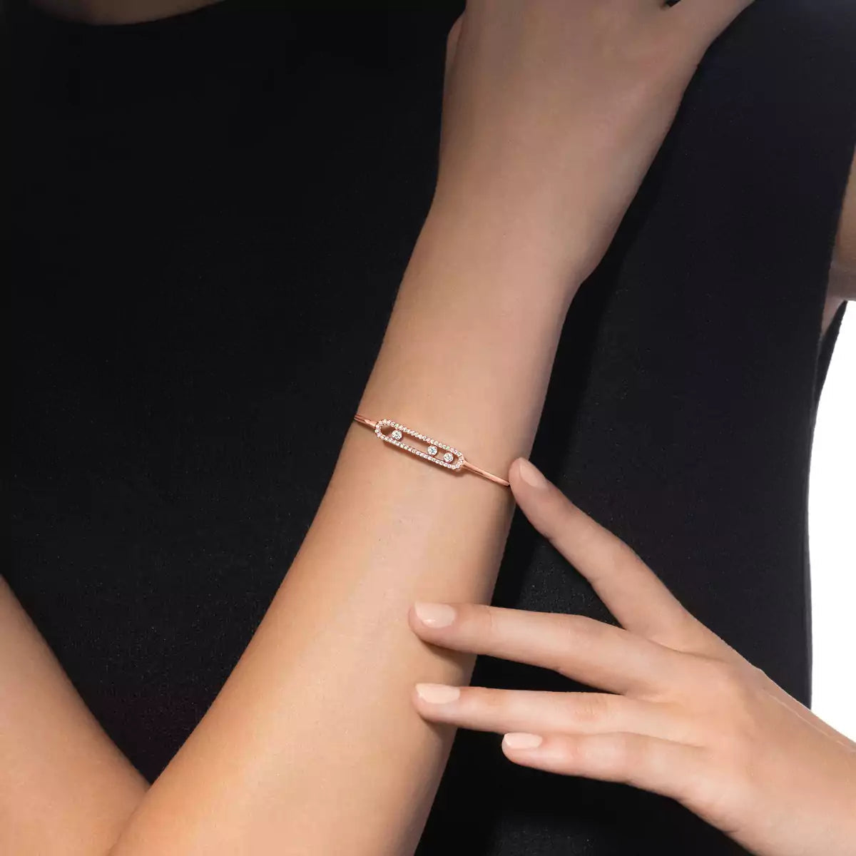 [Aura Jewels]Move Pavé Diamond Bangle Bracelet M