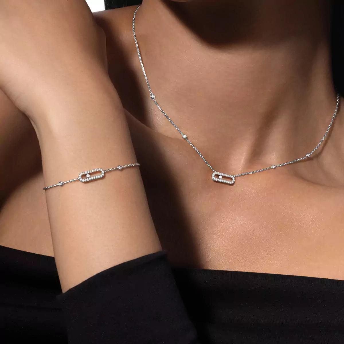 [Aura Jewels]Diamond Necklace Move Uno