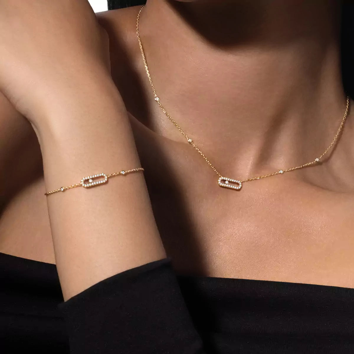 [Aura Jewels]Diamond Necklace Move Uno