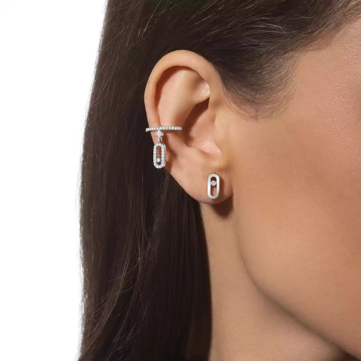 [Aura Jewels]Move Uno Diamond Stud Earrings