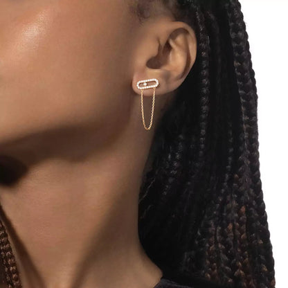 [Aura Jewels]Move Uno Diamond Earrings