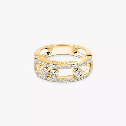 [Aura Jewels] Move Gold Diamond Pave_ Ring
