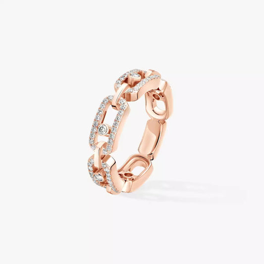 [Aura Jewels]Move Link Pave_-Set Diamond Ring in Gold