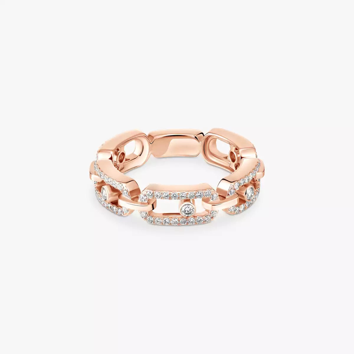 [Aura Jewels]Move Link Pave_-Set Diamond Ring in Gold