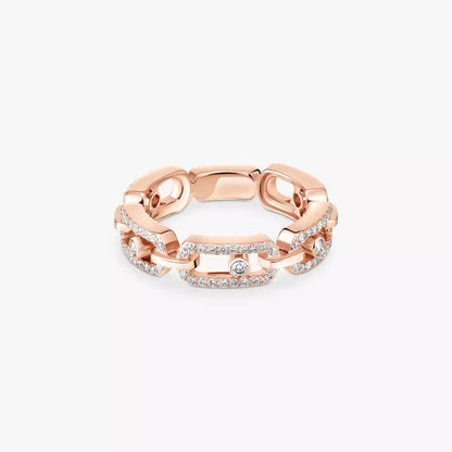 [Aura Jewels]Move Link Pave_-Set Diamond Ring in Gold