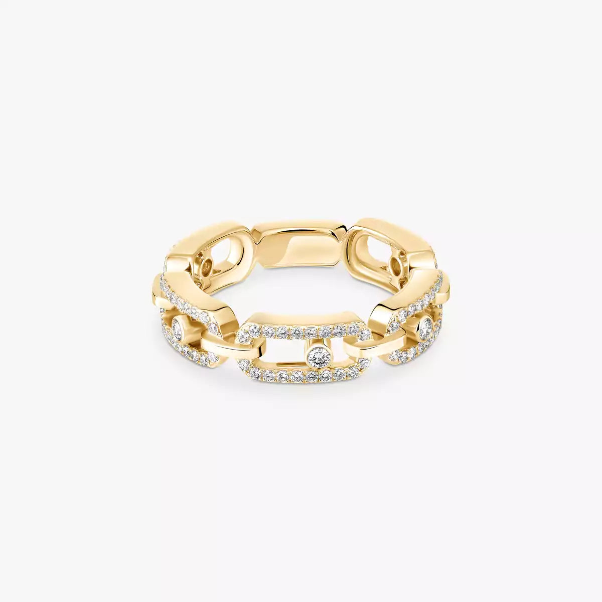 [Aura Jewels]Move Link Pave_-Set Diamond Ring in Gold