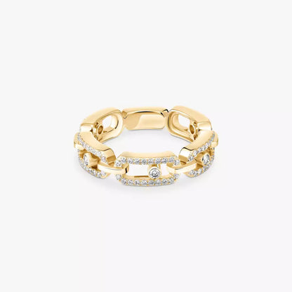 [Aura Jewels]Move Link Pave_-Set Diamond Ring in Gold