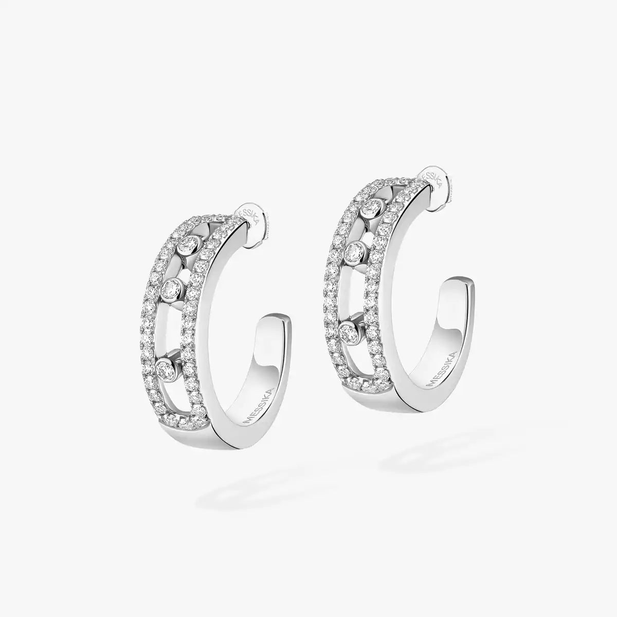 [Aura Jewels]Diamond Pave_ Hoop Earrings Move