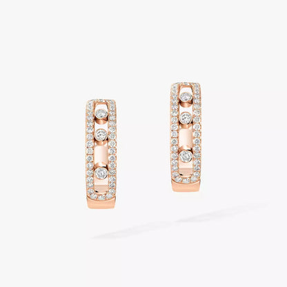 [Aura Jewels]Diamond Pave_ Hoop Earrings Move