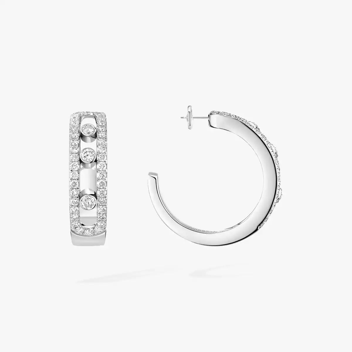 [Aura Jewels]Diamond Pave_ Hoop Earrings Move