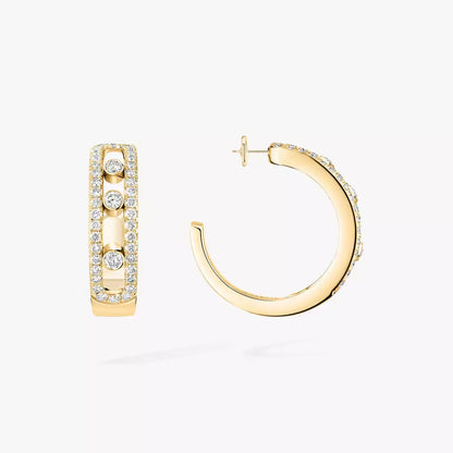 [Aura Jewels]Diamond Pave_ Hoop Earrings Move