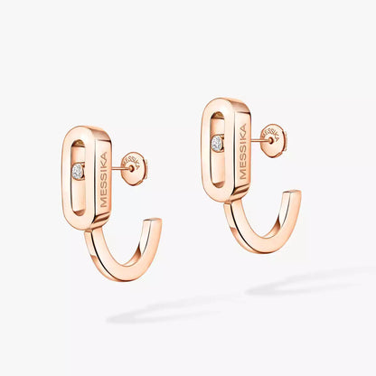[Aura Jewels]Diamond Mini Hoop Earrings Move Classique